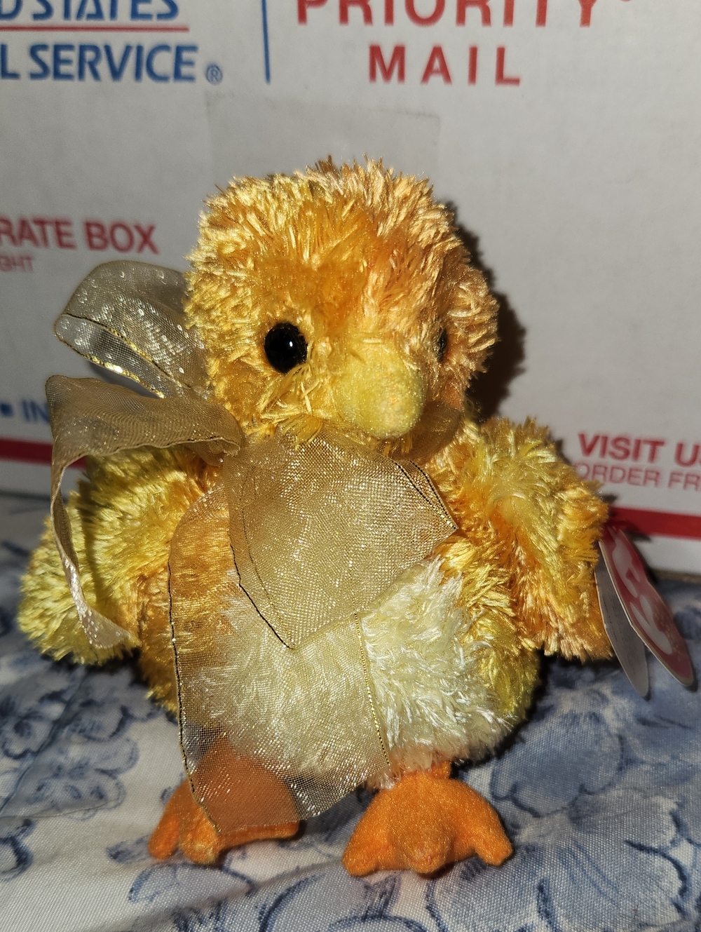 NWT CHICKIE Vintage Beanie Baby Chickadee, Yellow/Orange 2001